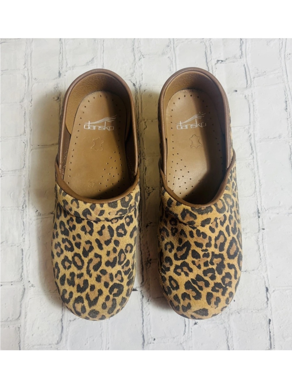 Dansko Professional Leopard Print Suede Leather Clogs Shoes Women's Size 37 - Picture 4 of 12